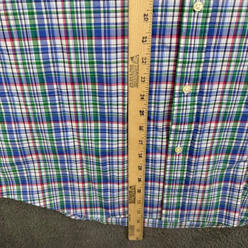 Polo Ralph Lauren Mens XXL Classic Fit Plaid Button Down Shirt Blue Green Red